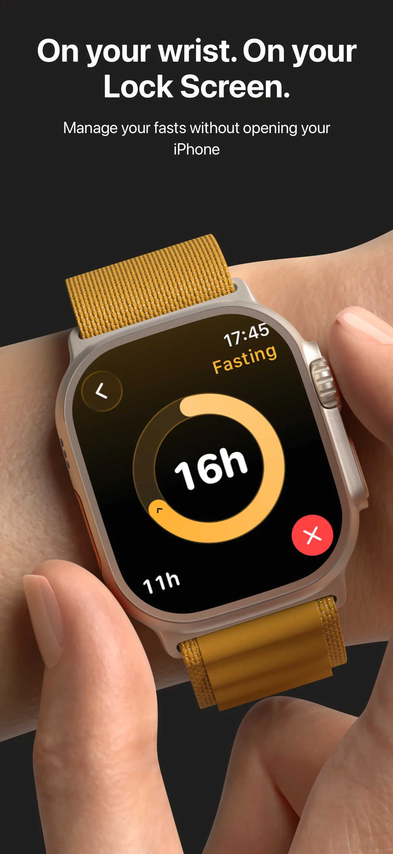 The Apple Watch app and Lock Screen widgets, showing the same live ring