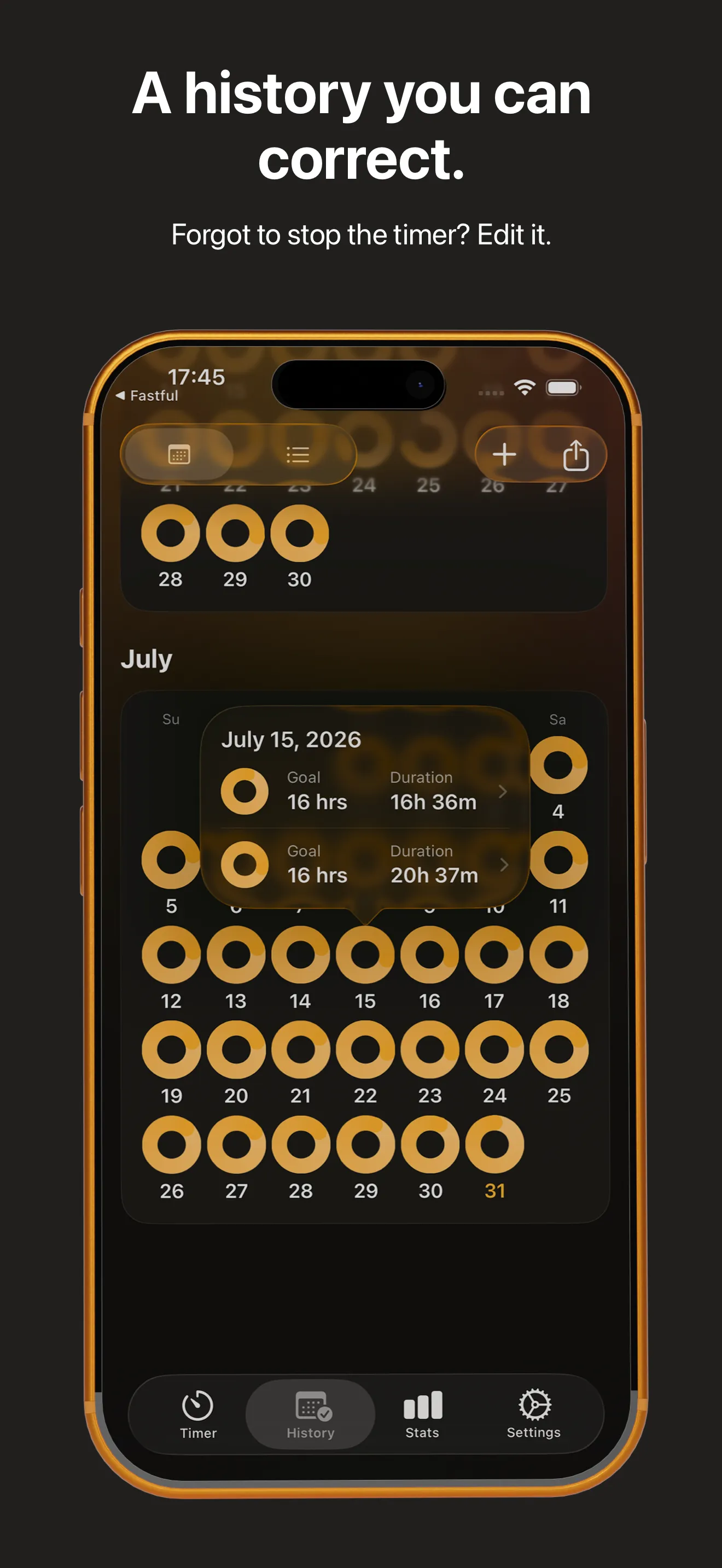 History as a calendar, with the detail of a single day open