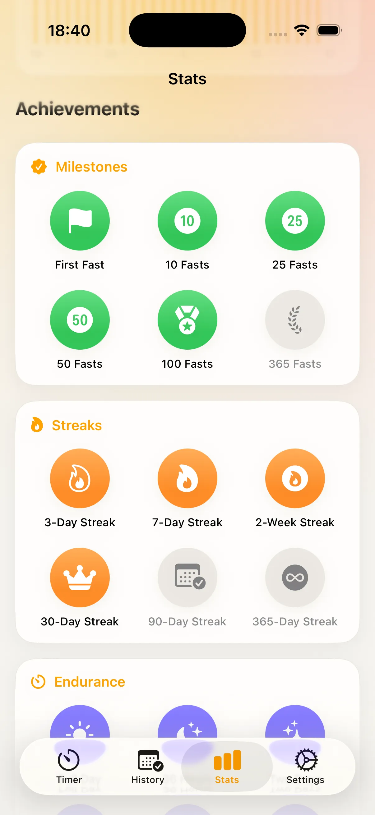 Achievements: milestone badges and streaks